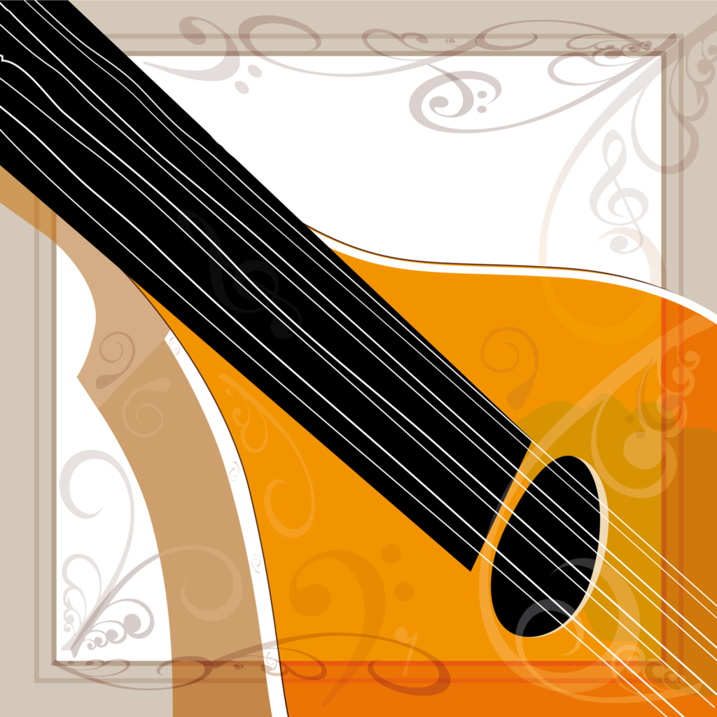 Bouzouki musical instrument illustration - Adobe Illustrator vector art graphic design